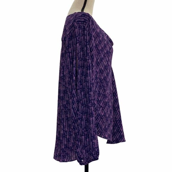 Ana A New Approach Purple Tie Dye Hi-Low Blouse XL - Picture 5 of 11